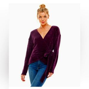 Soft Purple Wrap & Tie Sweater- Size Large